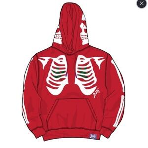 Men’s Runtz Skull White Red Skeleton Hoodie